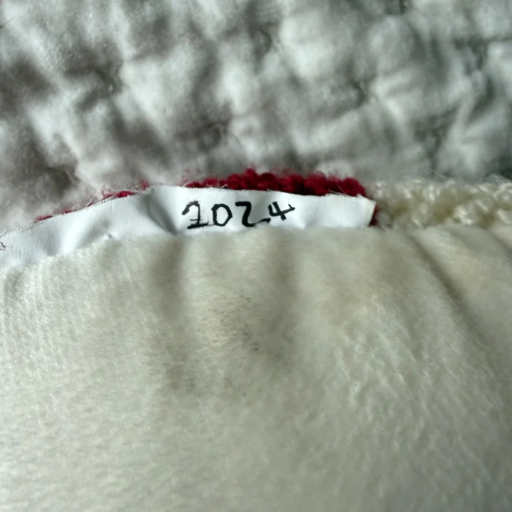 Pair of Mushroom Hooked Wool‎ Accent Pillows.